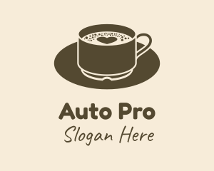 Americano - Brown Heart Coffee Froth logo design