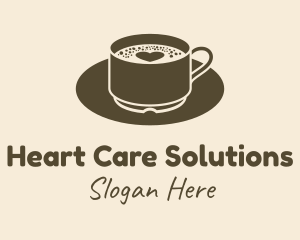 Brown Heart Coffee Froth logo design