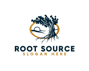 Root - Sunset Field Tree logo design