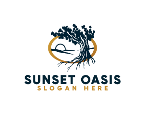 Sunset Field Tree logo design