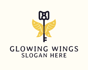 Wings Luxury Key  logo design