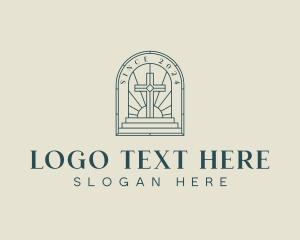 Catholic - Funeral Christian Cross logo design