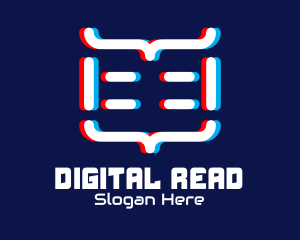 Ebook - Glitchy Book Ebook logo design