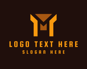 Security - Modern Geometric Letter M logo design