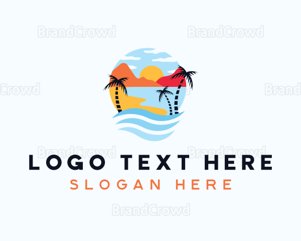 Tropical Island Beach Logo