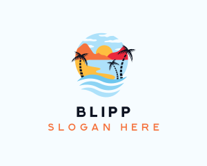 Tropical Island Beach Logo