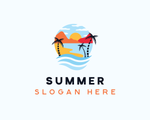 Tropical Island Beach logo design