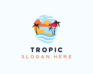 Tropical Island Beach logo design