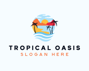 Tropical Island Beach logo design