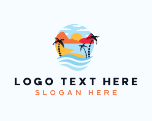Tour Agency - Tropical Island Beach logo design