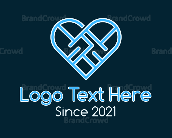 Blue Linear Heart Logo