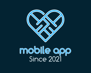 Dating Site - Blue Linear Heart logo design
