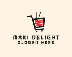 Maki Chopsticks Cart logo design