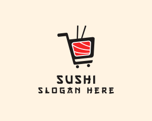 Maki Chopsticks Cart logo design