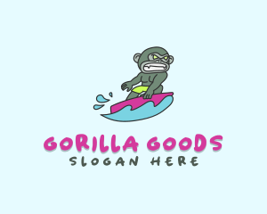 Gorilla Surfing Athlete logo design