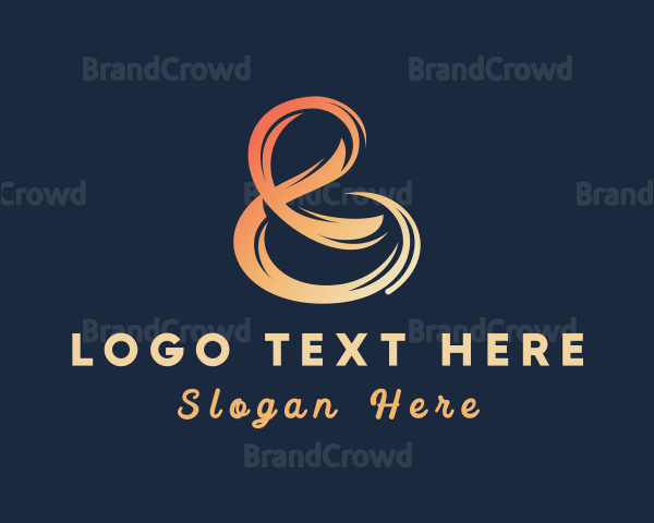 Orange Ampersand Typography Logo