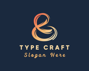 Orange Ampersand Typography logo design