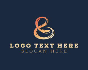 Elegant - Orange Ampersand Typography logo design