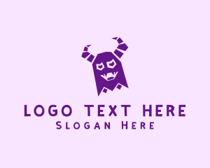 Creepy - Halloween Monster Horns logo design
