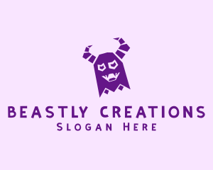 Halloween Monster Horns logo design