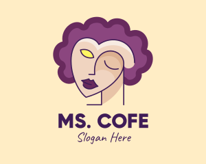 Woman Face Portrait logo design