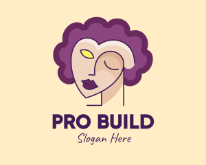 Woman Face Portrait logo design