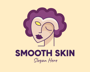 Waxing - Woman Face Portrait logo design