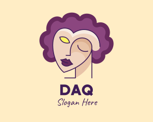 Massage - Woman Face Portrait logo design