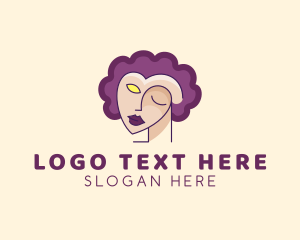 Wig - Woman Face Portrait logo design