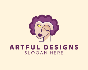 Woman Face Portrait logo design