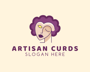 Woman Face Portrait logo design