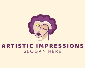 Woman Face Portrait logo design