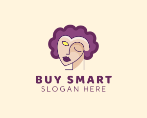 Woman Face Portrait logo design