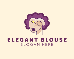 Woman Face Portrait logo design