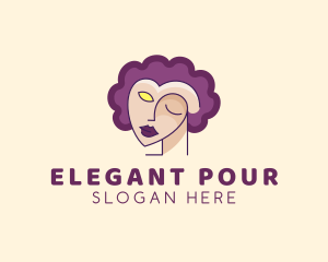 Woman Face Portrait logo design