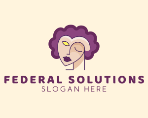 Woman Face Portrait logo design