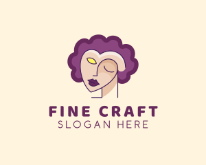 Woman Face Portrait logo design