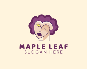 Woman Face Portrait logo design