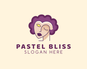 Woman Face Portrait logo design