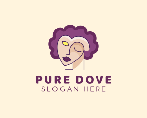 Woman Face Portrait logo design