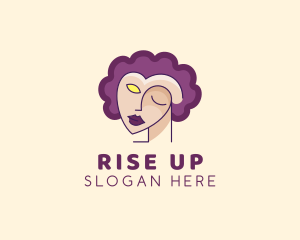 Woman Face Portrait logo design