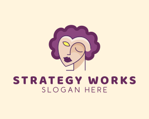 Woman Face Portrait logo design