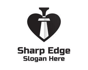 Stab - Dagger Sword Heart logo design