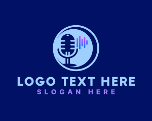 Podcast - Radio Music Microphone logo design