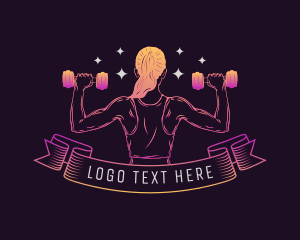 Weightlifting - Woman Bodybuilding Gym logo design