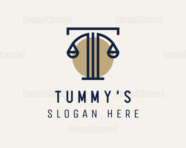 Column Scales Letter T Logo