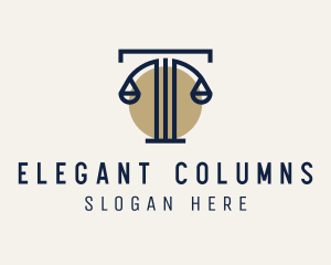 Column Scales Letter T logo design