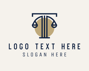 Notary - Column Scales Letter T logo design