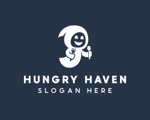 Hungry - Spooky Hungry Ghost logo design