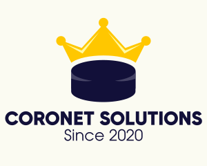 Coronet - Ice Hockey Puck Crown logo design